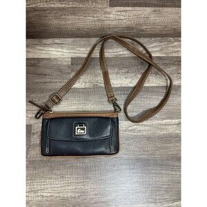 Dooney & Bourke Dillen II Pebbled Leather Pocket Wristlet Clutch Crossbody Strap